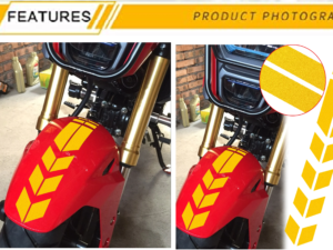 Detailed close-up of Hard Goat mudguard sticker for Honda Activa 125 before application.