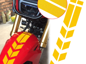 Honda Activa 125 with Hard Goat mudguard sticker in a real-world setting.