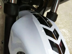 Hard Goat mudguard sticker installed on the side of a Honda Activa 6G.