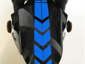Side profile of the Hard Goat mudguard sticker applied to a Honda Activa 4G.