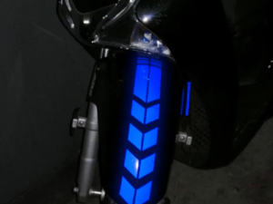 Hard Goat mudguard sticker finish detail, showing glossy texture for Honda Activa 4G.