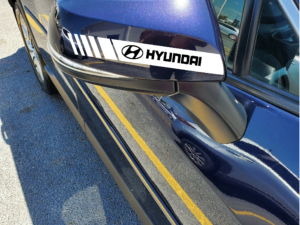 Hyundai Creta N Line with Hard Goat universal fit side mirror sticker installed.