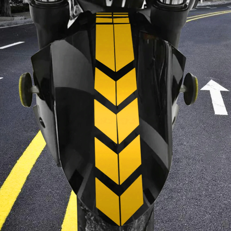 Yellow Bike Front Mudguard Sticker - Universal Size and High Visibility