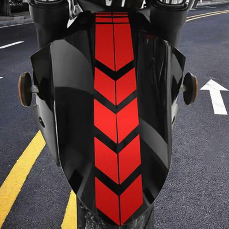Close-up of Red Bike Front Mudguard Sticker - Durable Material and Glossy Finish