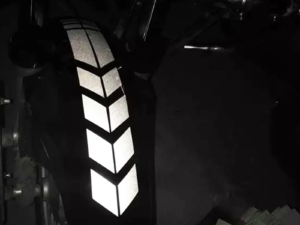 Rear View of White Bike Front Mudguard Sticker - Seamless Fit and Clean Look