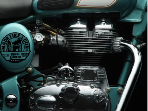 Hard Goat® Black Made Like a Gun Sticker on Royal Enfield Hunter 350 Toolbox