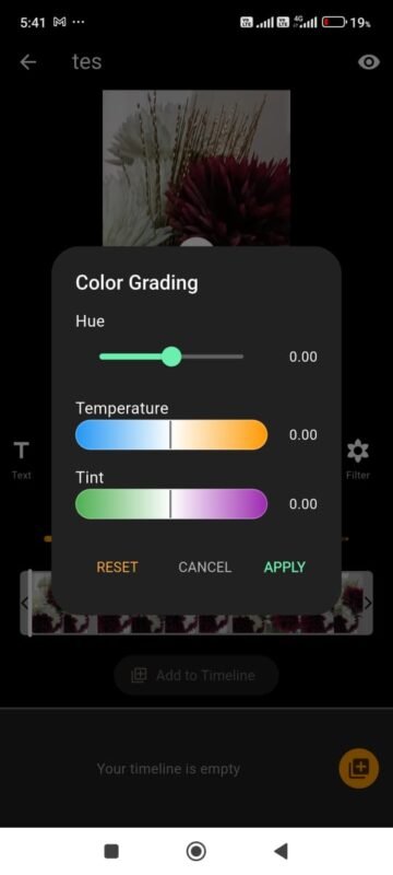 Adding a custom text overlay with different font and color options to a video using the Light Camera Action app's text editor tool.