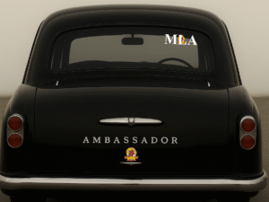 High-quality MLA sticker for car installed on front glass – waterproof and UV-proof Hard Goat MLA logo.