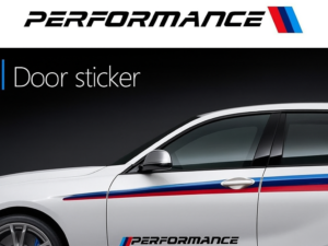 M Performance door sticker kit with racing stripes for BMW cars